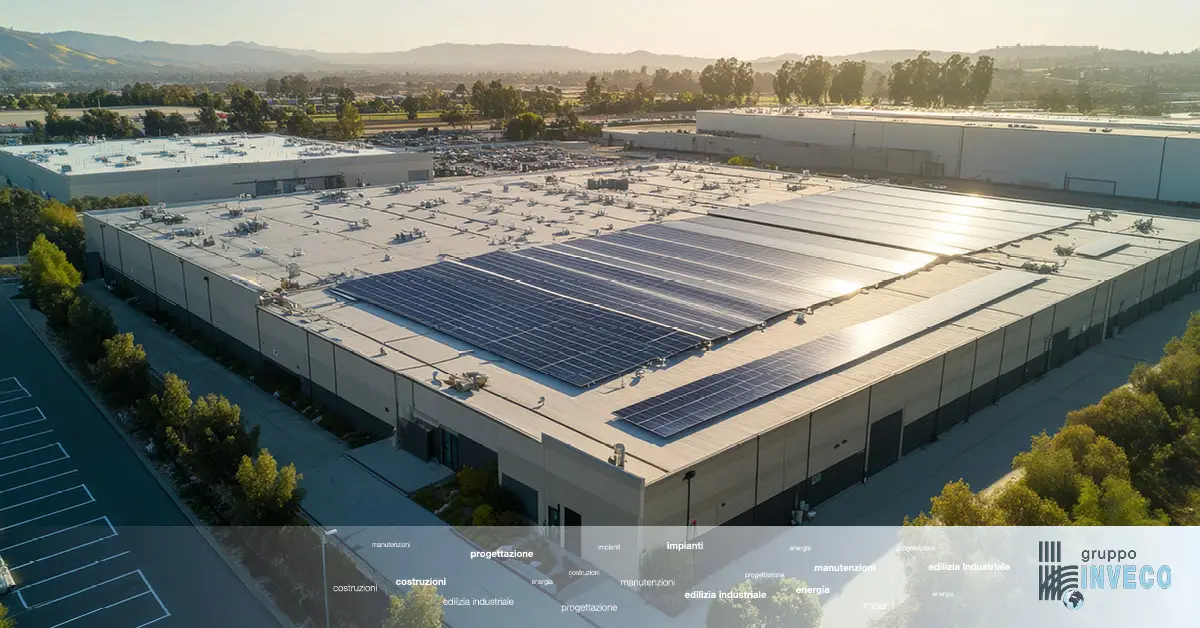 Impianto fotovoltaico su tetto industriale