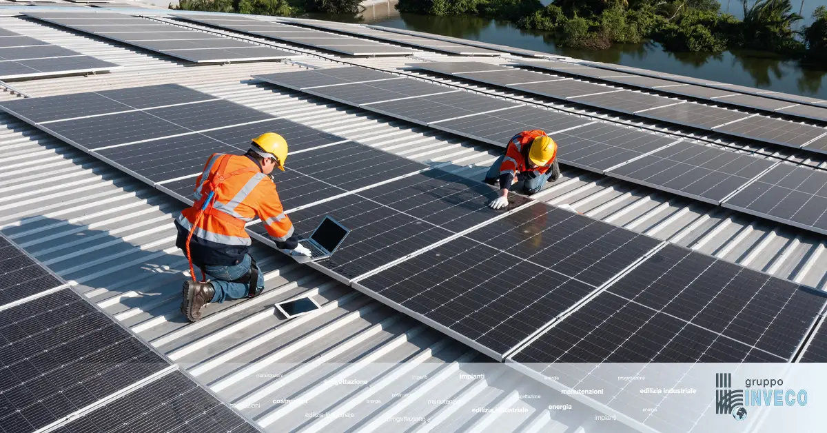 impianto fotovoltaico per aziende in costruzione