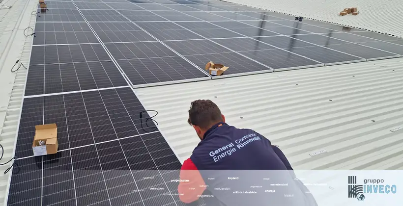 impianto fotovoltaico per aziende in costruzione