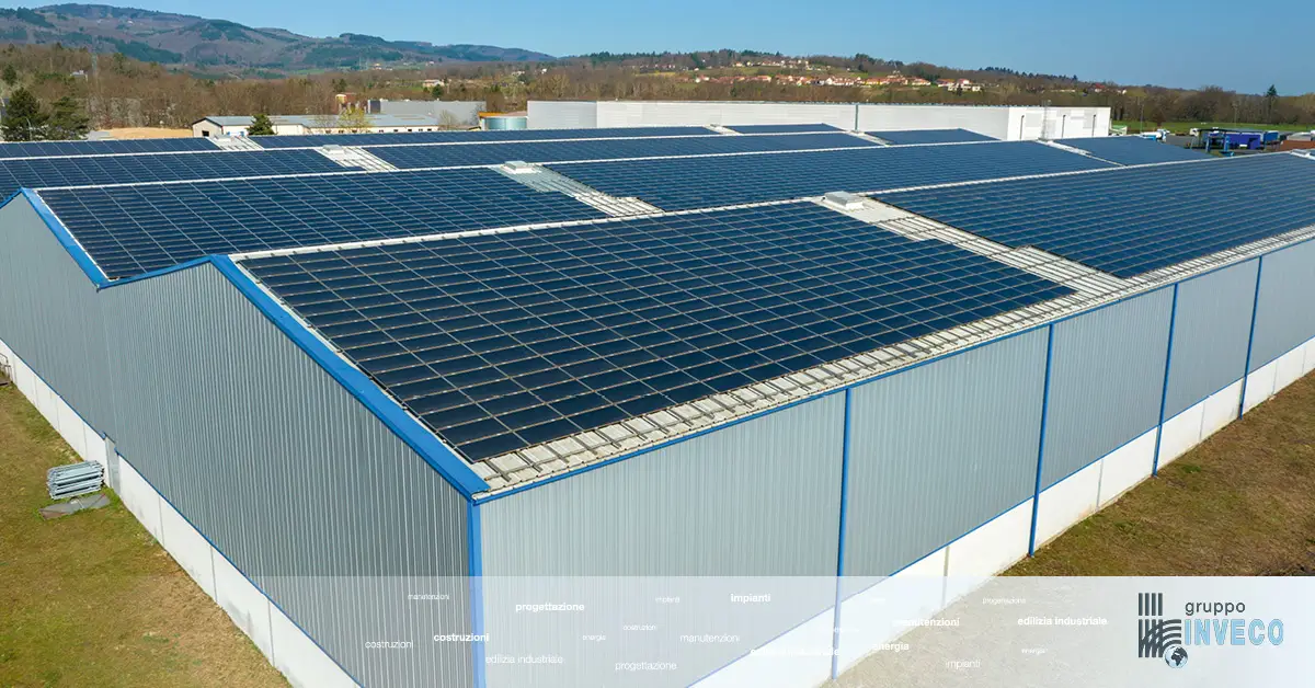 Fotovoltaico per aziende su tetto industriale