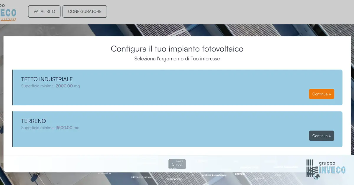 configuratore impianto fotovoltaico industriale