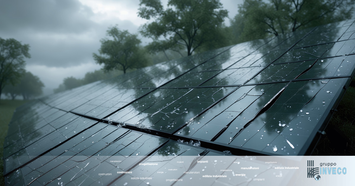 pannelli fotovoltaici danneggiati dalla grandine