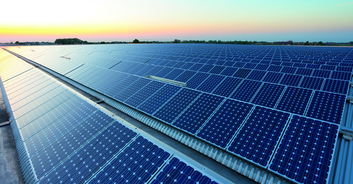 Impianto fotovoltaico su copertura industriale