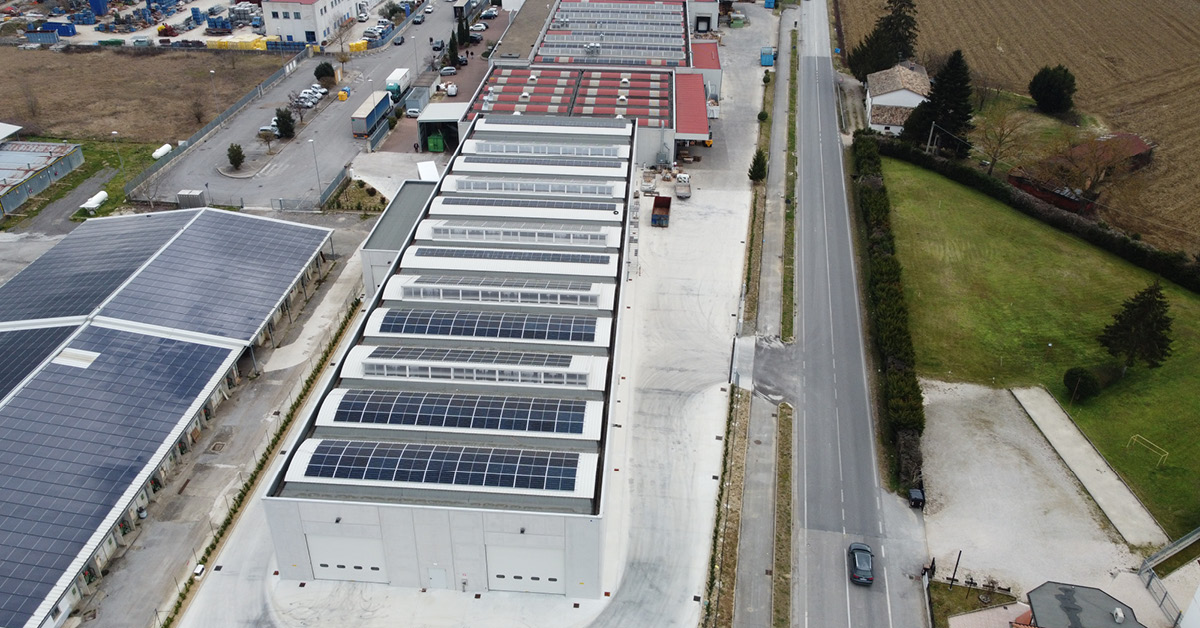 Avanzamento lavori dell'impianto fotovoltaico presso Scatolificio SAICO s.r.l.