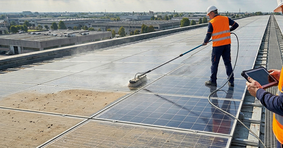 Manutenzione impianti fotovoltaici: Pulizia pannelli solari