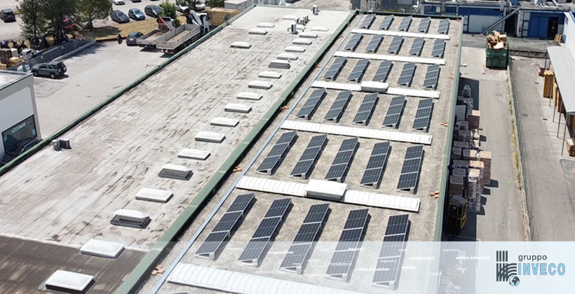 Zavorre per impianto fotovoltaico su tetto industriale