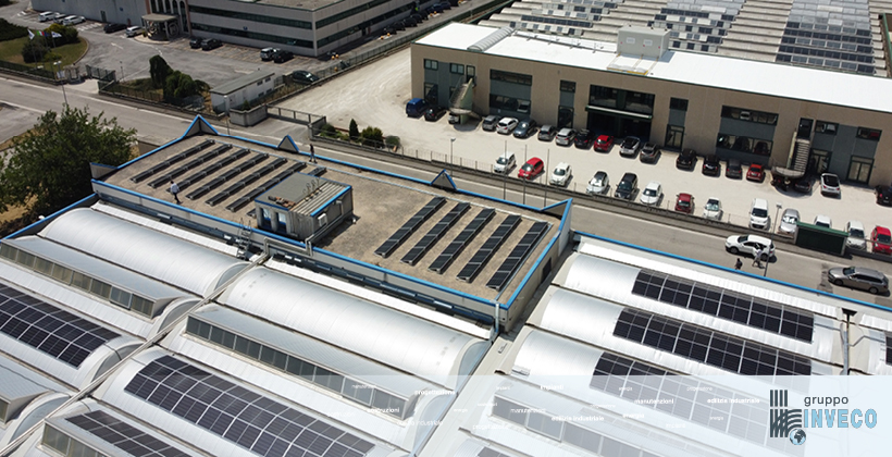 Zavorre per impianto fotovoltaico su tetto industriale